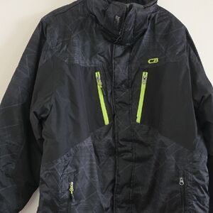 Sporto Black Jacket with Lime Green Accents
